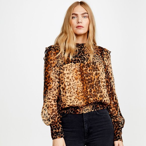 Free People | Roma Blouse | Leopard Print - Picture 2 of 4
